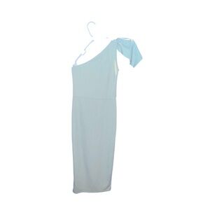 $45 Sage Green one-Shoulder Bridesmaid Dress with Side Slit at the Bottom Size 4